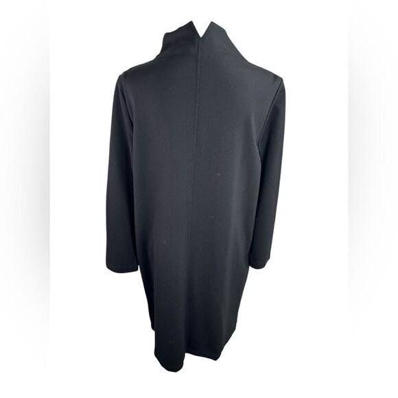 Clara Sun Woo Black Ponte Knit Funnel Neck Tunic Shift Dress Small S - Picture 5 of 13